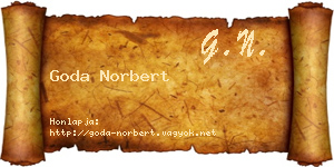 Goda Norbert névjegykártya