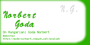 norbert goda business card